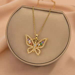 Butterfly Rhinestone Necklace