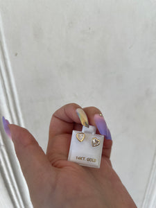 14k Gold Heart Earrings