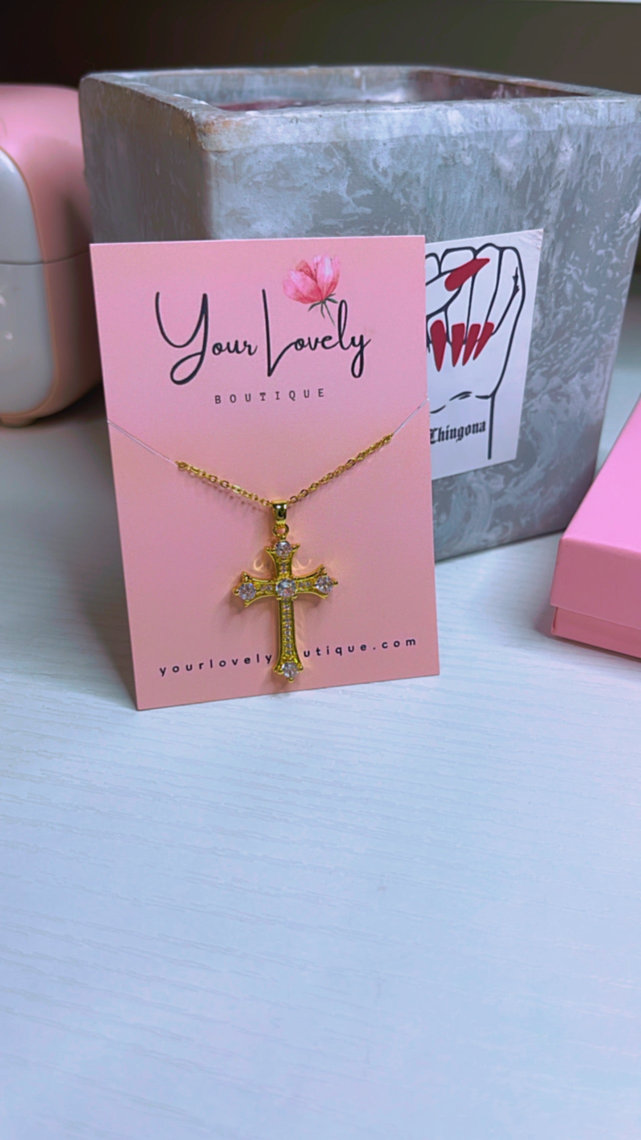 Crystal Cross Necklace