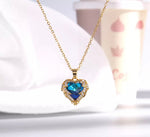 Load image into Gallery viewer, Heart &amp; Angel Wing Blue Necklace
