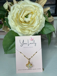 Flower Rhinestone Necklace