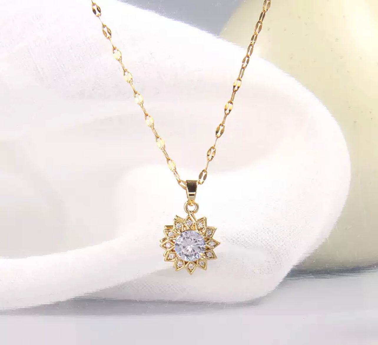 Sunflower Rhinestone Necklace