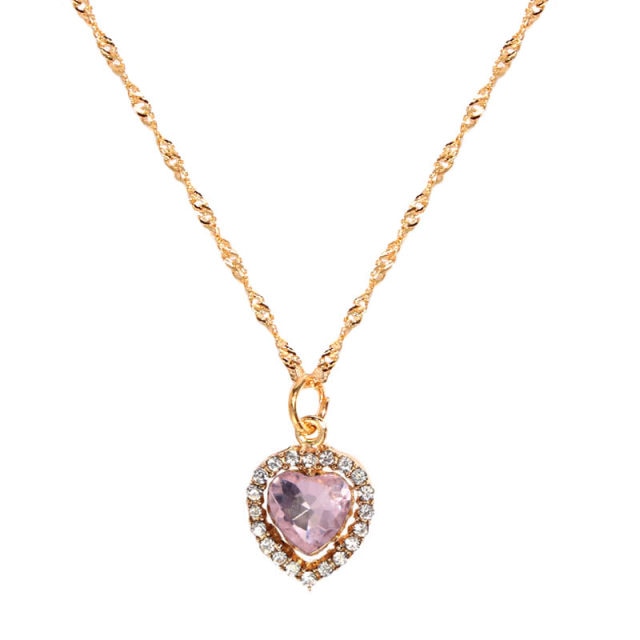 Crystal Heart Pendant Necklace