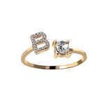 Load image into Gallery viewer, Rhinestones Letter Ring
