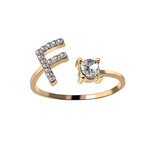 Load image into Gallery viewer, Rhinestones Letter Ring
