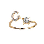 Load image into Gallery viewer, Rhinestones Letter Ring
