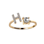 Load image into Gallery viewer, Rhinestones Letter Ring
