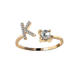 Load image into Gallery viewer, Rhinestones Letter Ring
