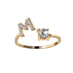 Load image into Gallery viewer, Rhinestones Letter Ring
