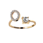 Load image into Gallery viewer, Rhinestones Letter Ring
