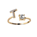 Load image into Gallery viewer, Rhinestones Letter Ring
