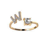 Load image into Gallery viewer, Rhinestones Letter Ring
