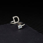 Load image into Gallery viewer, Rhinestones Letter Ring
