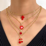 Load image into Gallery viewer, Red Cherry Necklace Set
