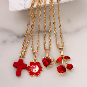 Red Cherry Necklace Set