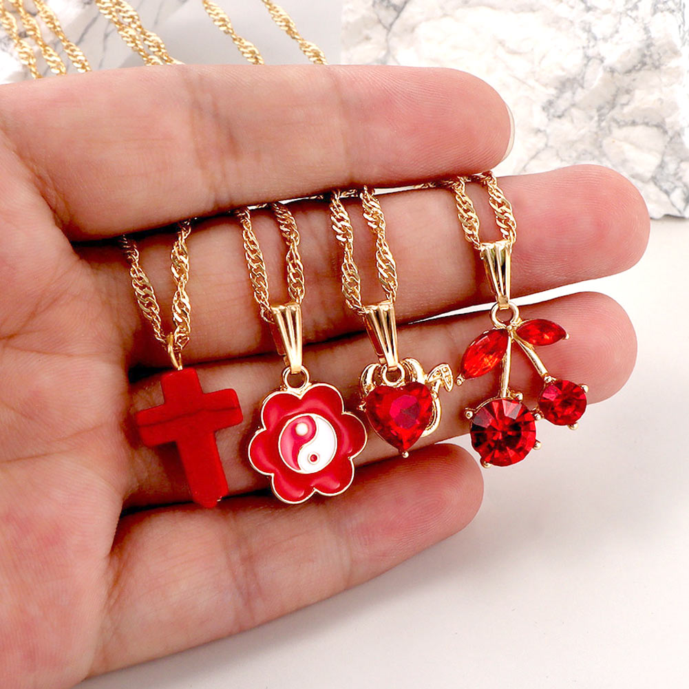 Red Cherry Necklace Set