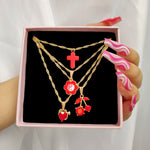 Load image into Gallery viewer, Red Cherry Necklace Set
