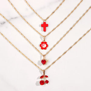 Red Cherry Necklace Set