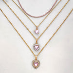 Load image into Gallery viewer, Pink Gem Necklace Set
