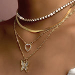 Load image into Gallery viewer, Gold Butterfly Necklace Set
