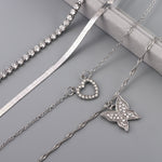 Load image into Gallery viewer, Silver Butterfly Necklace Set
