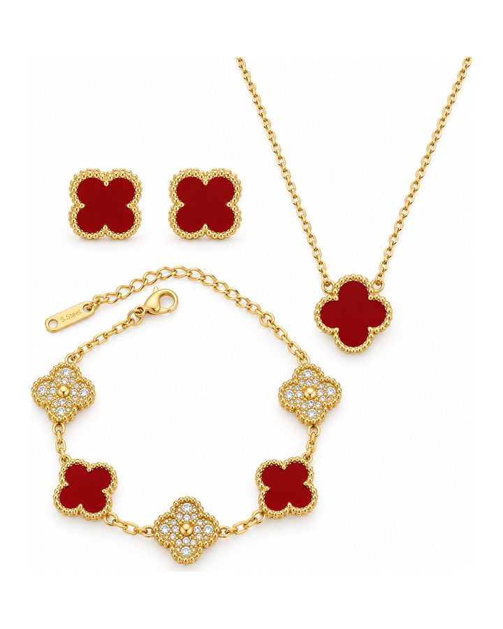 Red & Gold Clover Set